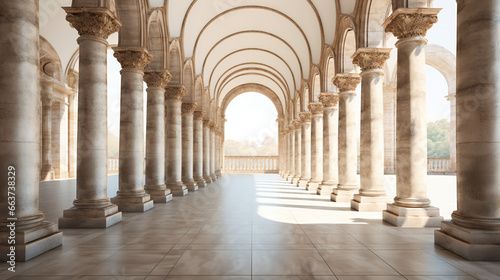 Fotografia colonnade arch classical architecture 3d rendering white
