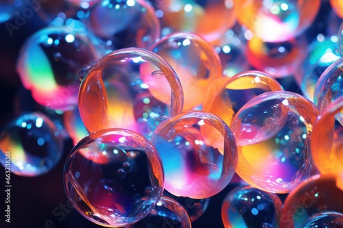 neon soap bubbles texture bright dreamy illustration
