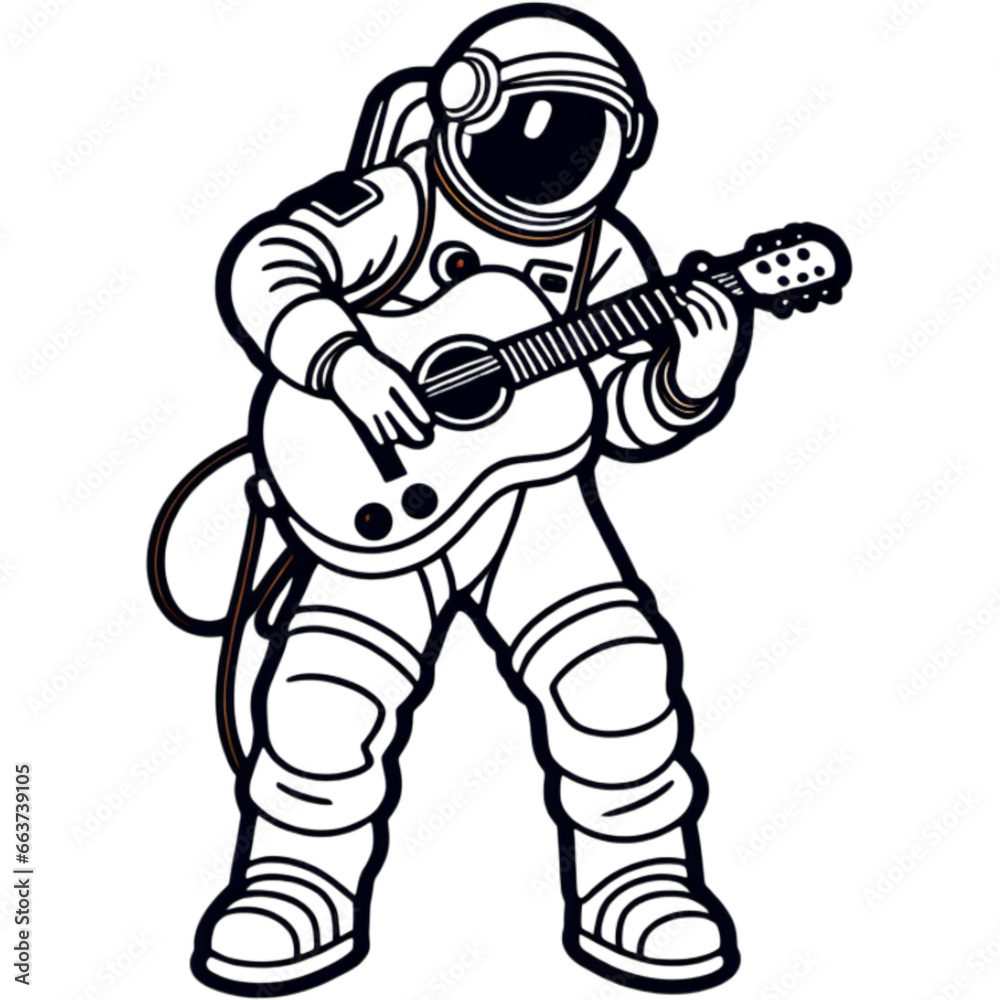 Fototapeta premium Astronaut playing guitar