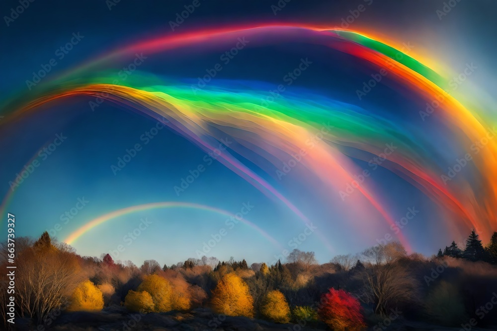 a beautiful view of rainbow in sky a beautiful view of rainbow in sky
