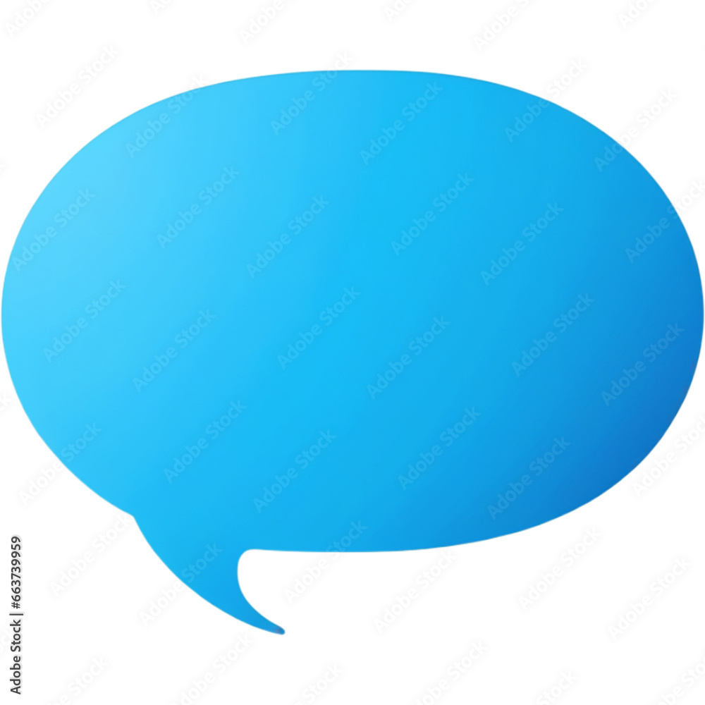 Blue speech bubble in flat icon Blue speech bubble in flat icon