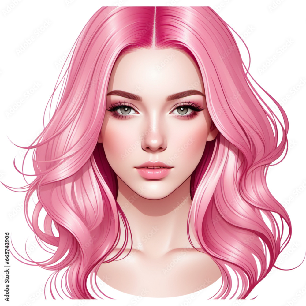 Fototapeta premium Young woman with pink hair