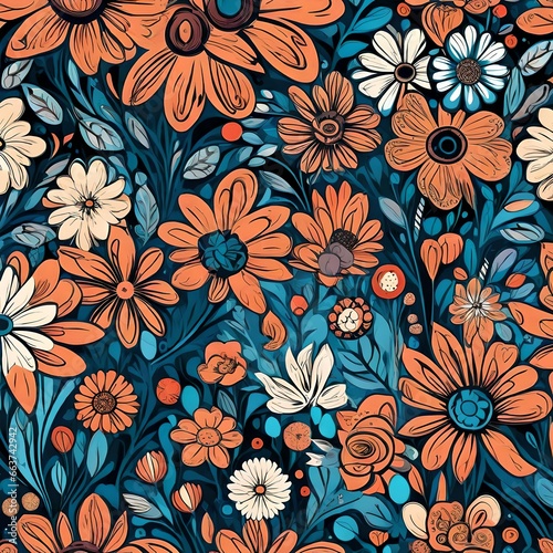 Wallpaper Mural pattern of lowers Torontodigital.ca