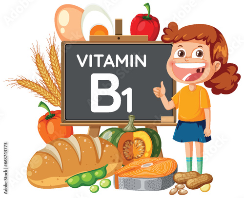 Female Student Demonstrating Vitamin B1 Benefits