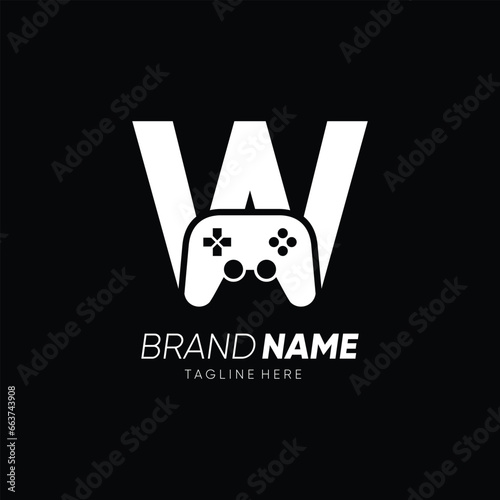 Letter W Initial Joy Stick Controller Game Logo Design Vector Icon Graphic Emblem Illustration
