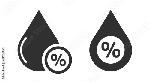 Humidity moisture percent icon pictogram graphic vector, simple wet rate range content glyph black symbol, aqua concentration quality measurement sign label as water drop image clipart