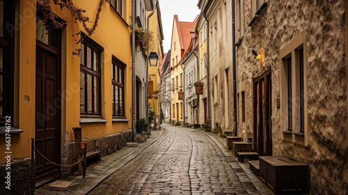 Estonia saiakang street in tallinn's old town. © tong2530