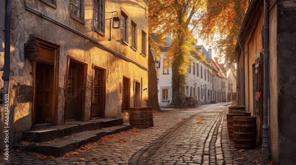 Fototapeta premium Estonia saiakang street in tallinn's old town.