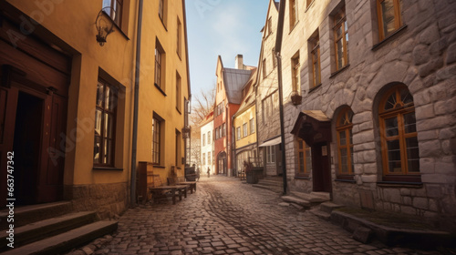 Estonia saiakang street in tallinn s old town.