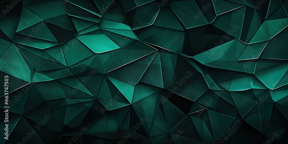 Black dark bottle green teal jade abstract background. Geometric shape - obrazy, fototapety, plakaty 