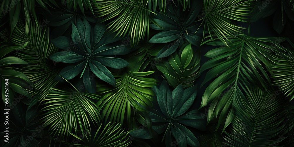 Palm leaves background