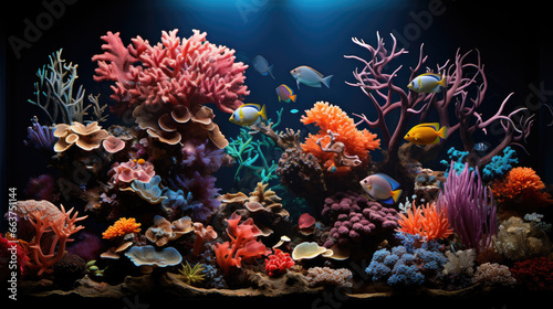 Generative ai illustration of Reef tank marine aquarium © pbombaert