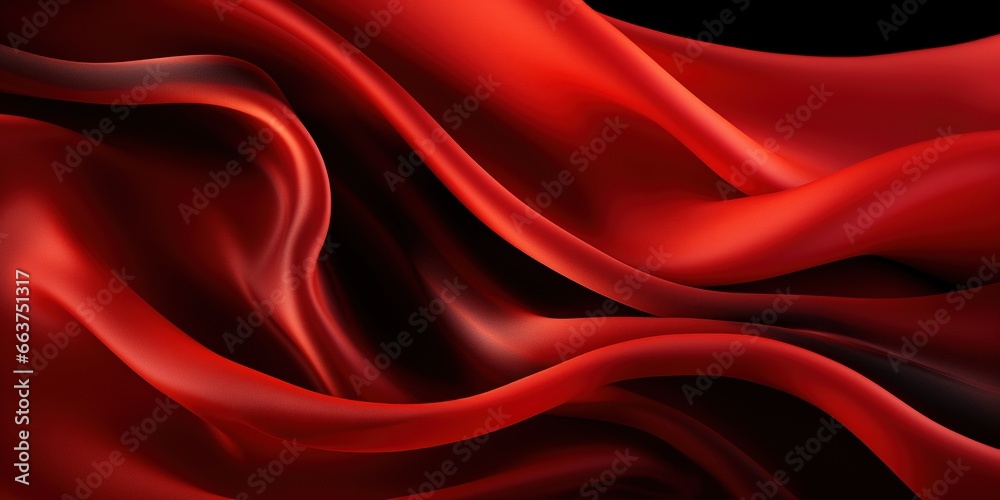 Obraz premium Red black elegant abstract background. Silk satin fabric with nice folds. Luxurious dark red background with wavy lines. Valentine, anniversary, wedding, birthday, holiday concept