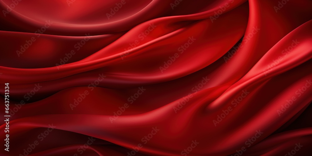 Obraz premium Red black elegant abstract background. Silk satin fabric with nice folds. Luxurious dark red background with wavy lines. Valentine, anniversary, wedding, birthday, holiday concept