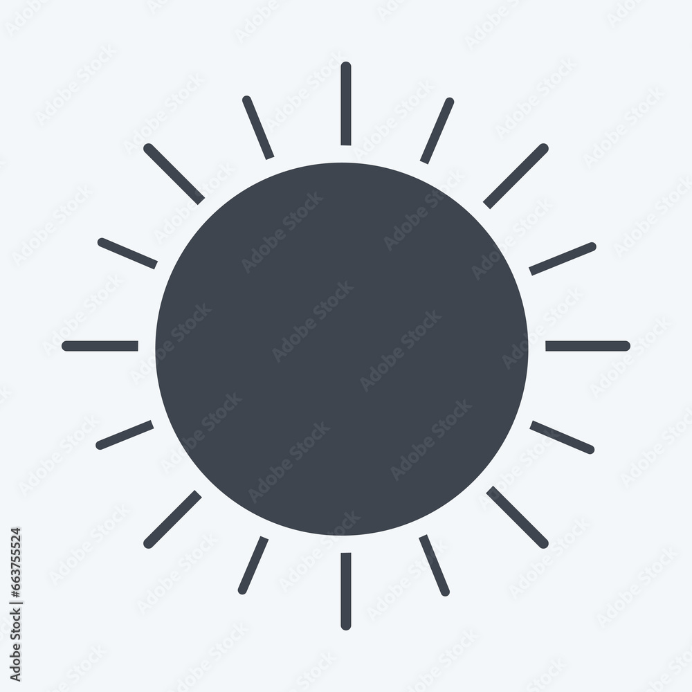 Icon Sun. suitable for Summer symbol. glyph style. simple design editable. design template vector. simple illustration
