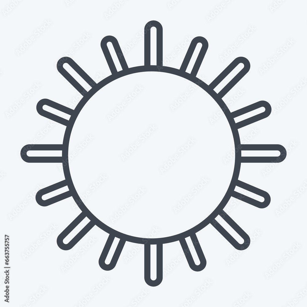 Icon Sun. suitable for Summer symbol. line style. simple design editable. design template vector. simple illustration