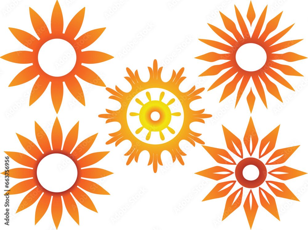 Fototapeta premium set of sun icons