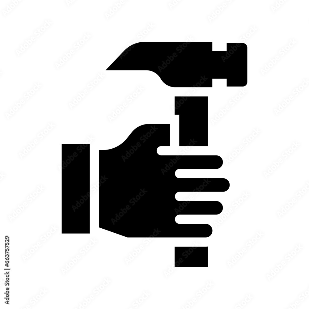 hammer glyph icon illustration vector graphic. Simple element illustration vector graphic, suitable for app, websites, and presentations isolated on white background hammer glyph icon illustration vector graphic. Simple element illustration vector graphic, suitable for app, websites, and presentations isolated on white background