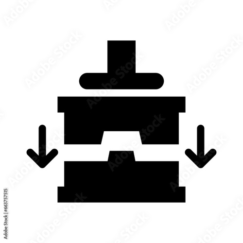 press machine glyph icon illustration vector graphic. Simple element illustration vector graphic, suitable for app, websites, and presentations isolated on white background