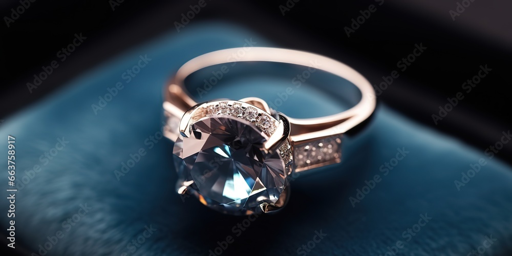 close-up photo of a luxurious ring decorated with luxurious gems. Generative AI close-up photo of a luxurious ring decorated with luxurious gems. Generative AI