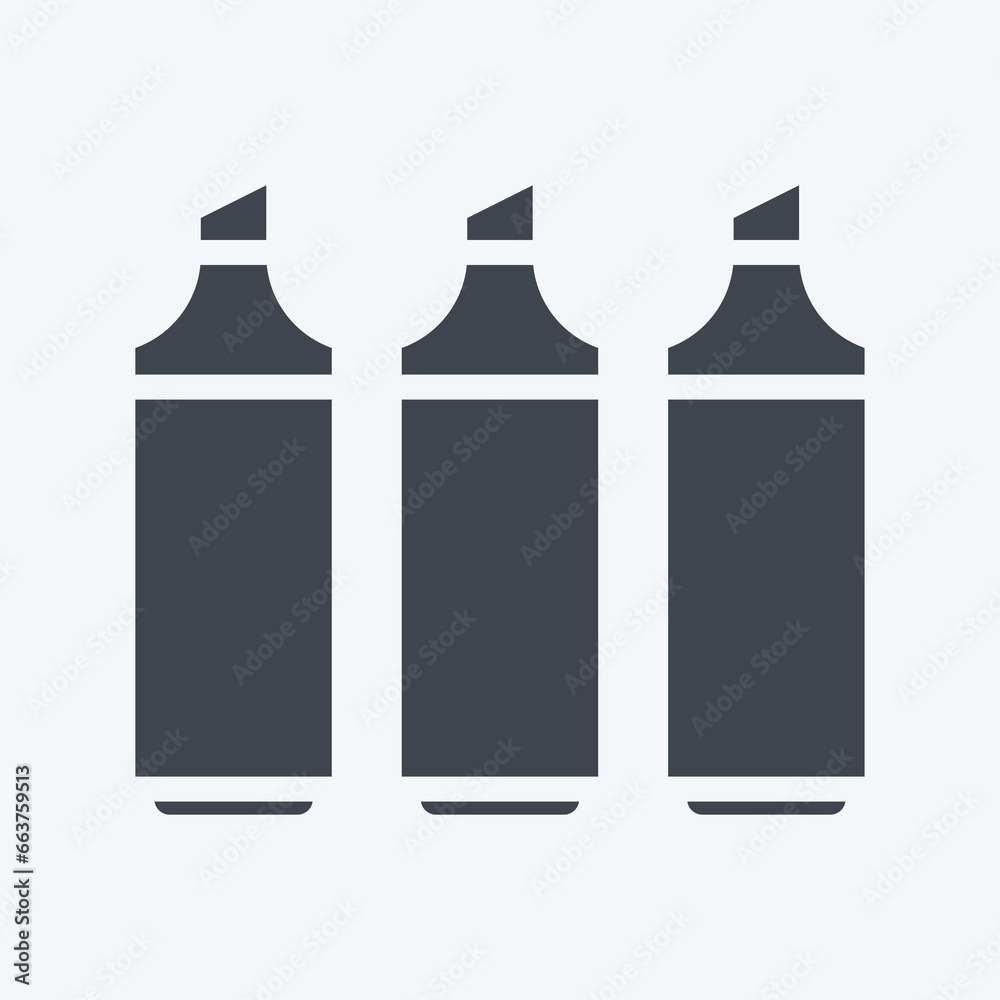 Icon Paint Markers. suitable for Paint Art Tools symbol. glyph style. simple design editable. design template vector. simple illustration Icon Paint Markers. suitable for Paint Art Tools symbol. glyph style. simple design editable. design template vector. simple illustration