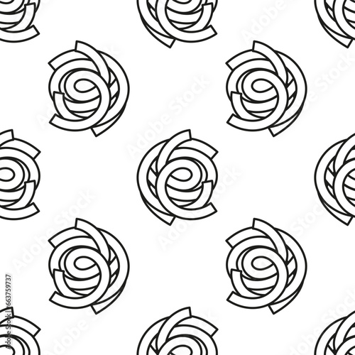 italian pasta pattern, black and white fettuccine seamless vector background