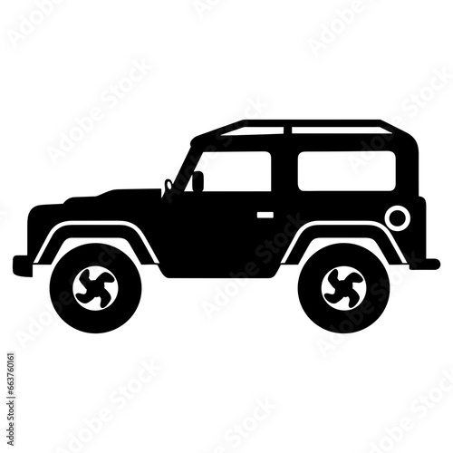 Offroad Car Icon Vector Illustration in Trendy Flat Isolated on White Background. SVG © Hoeda80