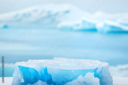 photo glacier ice podium product display mockup ai generated