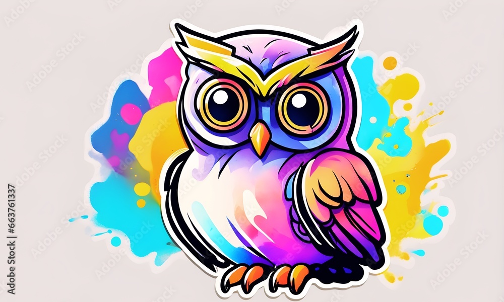 Owl Graphic Design in Vibrant Colors (JPG 300Dpi 12000x7200)