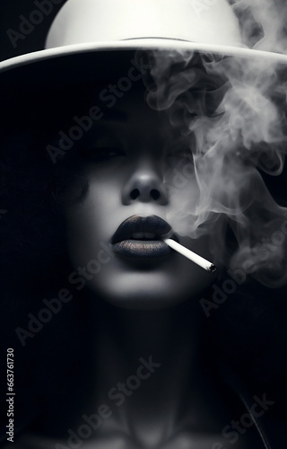 Woman female portrait smoke face beauty cigarette