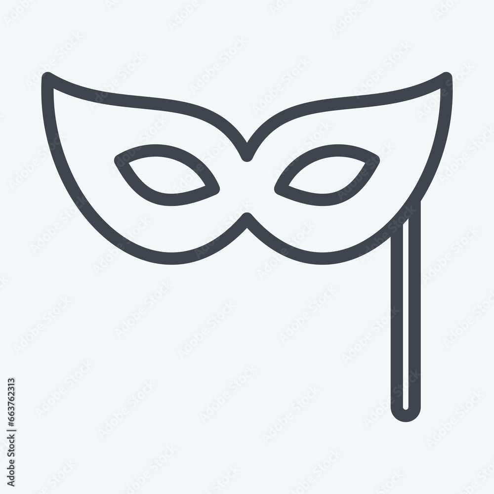Icon Masquerade. suitable for education symbol. line style. simple design editable. design template vector. simple illustration
