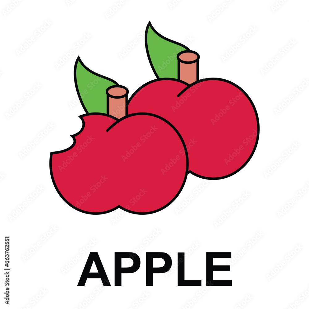 Apple fruit icon. Flat illustration of Apple fruit icon for web design