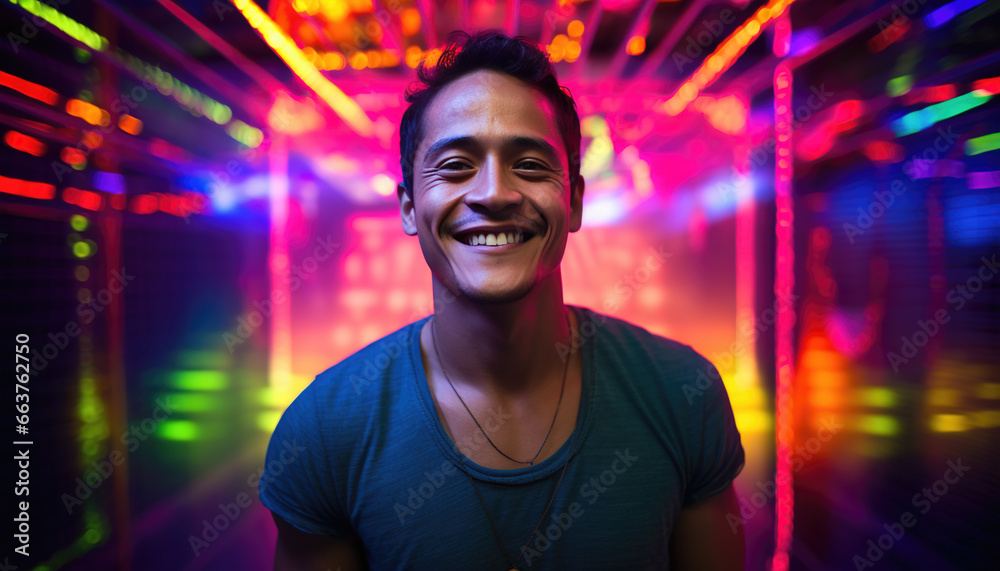 Obraz premium smiling man in nightclub