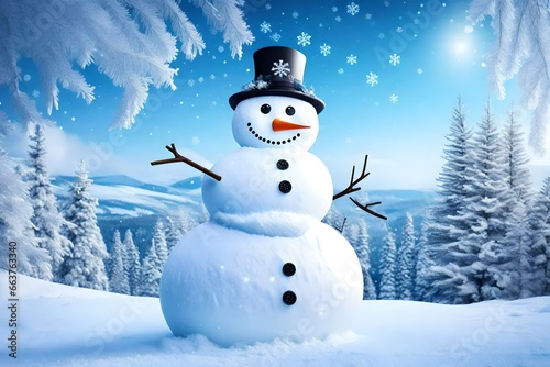 snowman in the snow © Shakeel,s Graphics