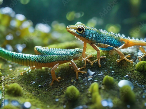 Lizard green amazon forest landscape Generative AI