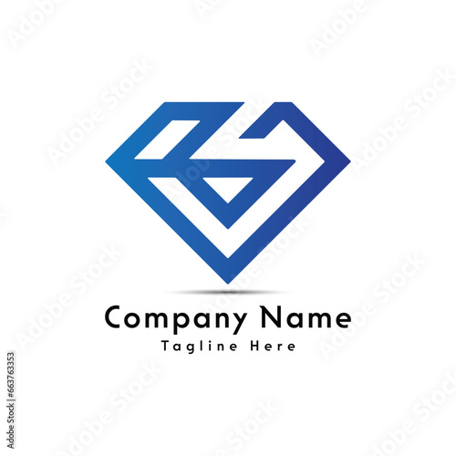 6V letter diamond shape creative logo design icon