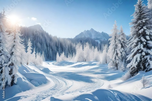 winter landscape in the mountains © Shakeel,s Graphics