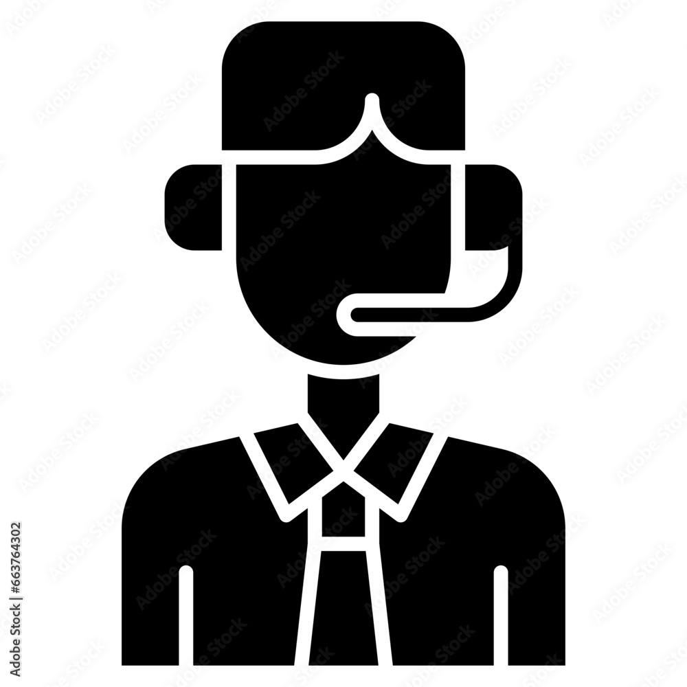Vector Icon Call Center, Help, Support, Operator, Avatar Vector Icon Call Center, Help, Support, Operator, Avatar