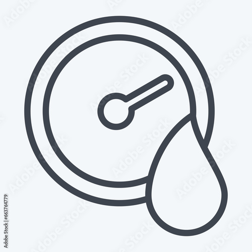 Icon Hygrometer. suitable for education symbol. line style. simple design editable. design template vector. simple illustration