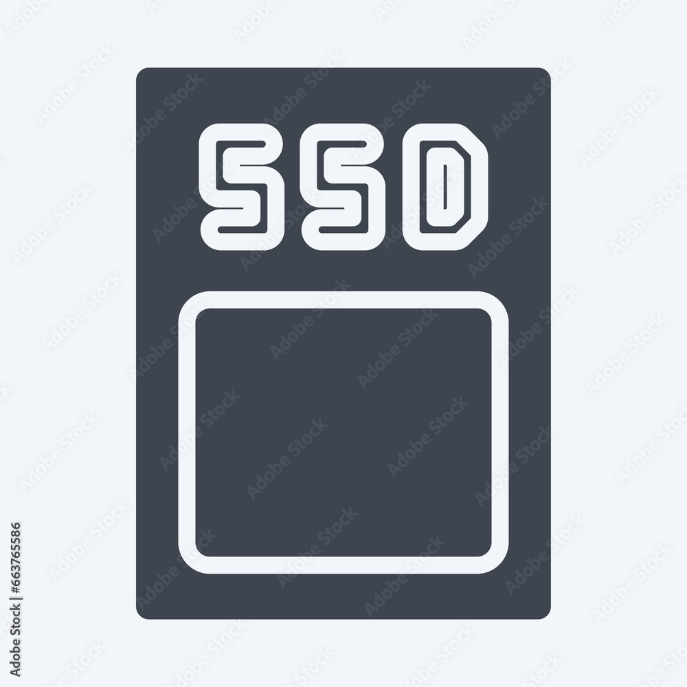 Icon SSD. suitable for Computer Components symbol. glyph style. simple design editable. design template vector. simple illustration Icon SSD. suitable for Computer Components symbol. glyph style. simple design editable. design template vector. simple illustration