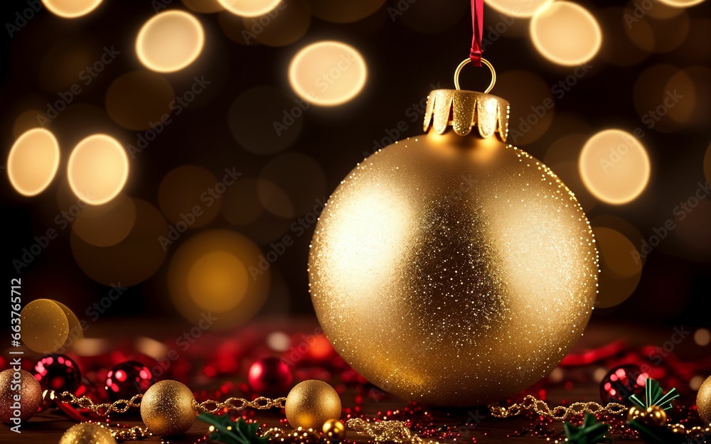 Golden Holiday Magic Shimmering Christmas and New Year's Celebration ai generated Stock 