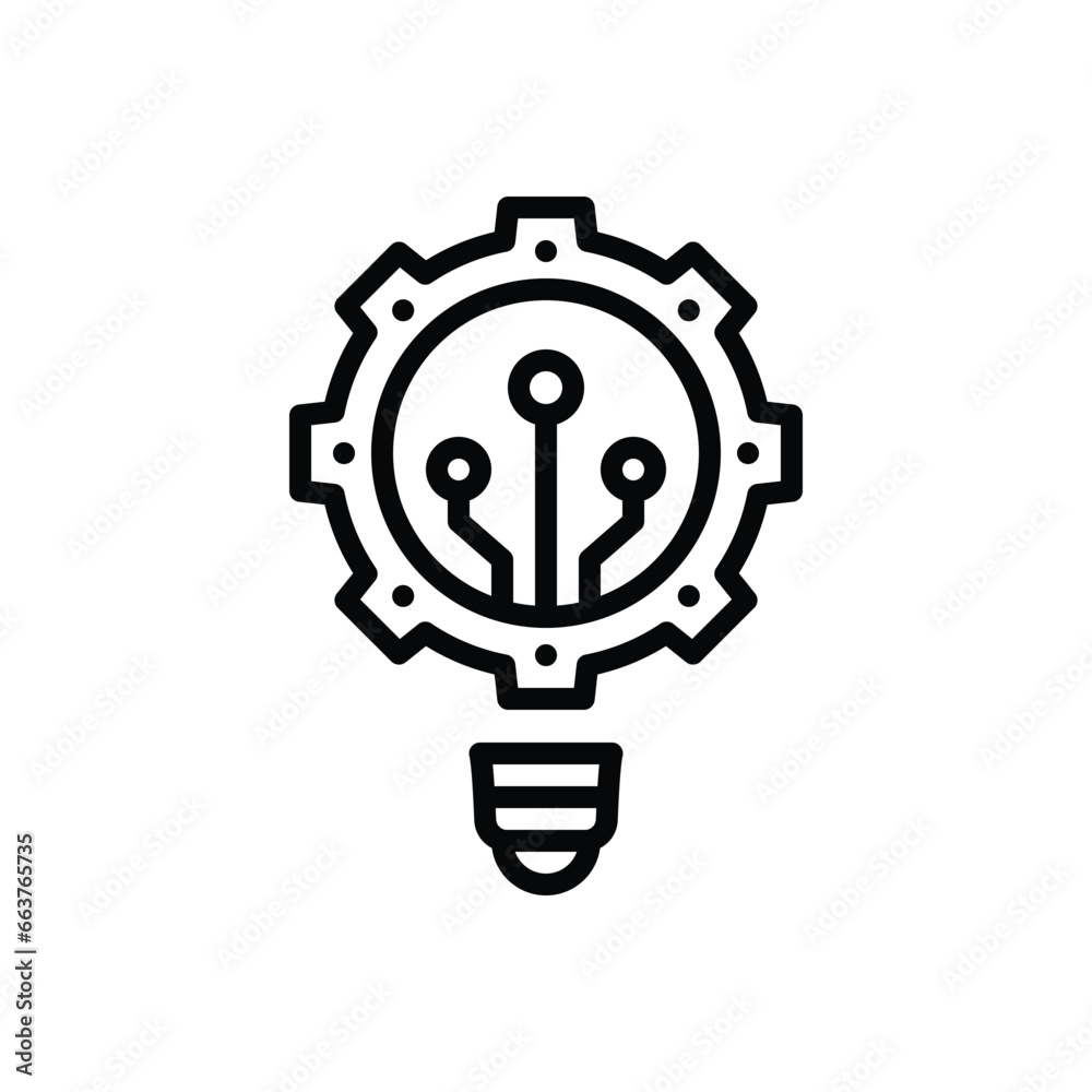 Black line icon for innovation Black line icon for innovation