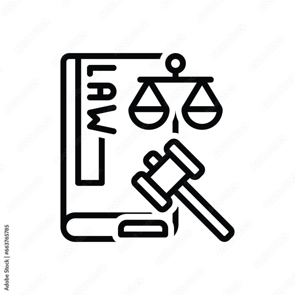 Black line icon for law Black line icon for law