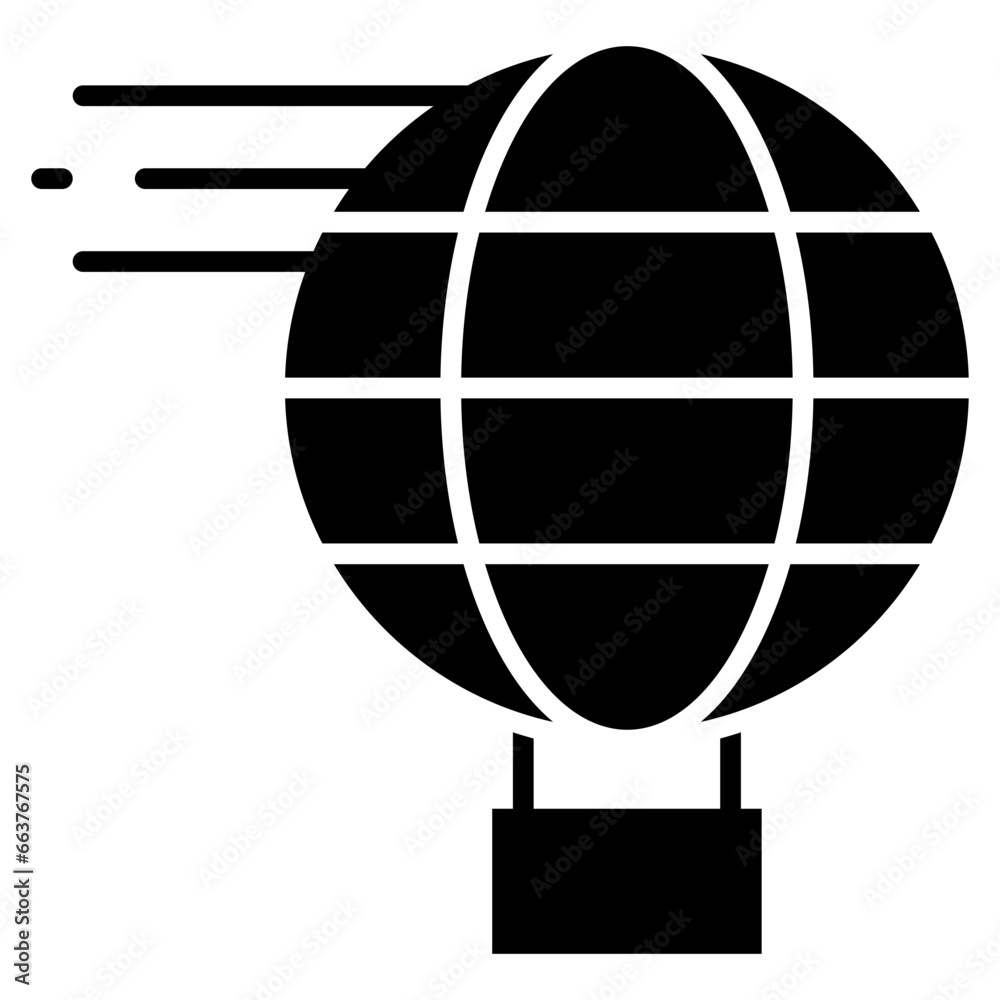 Vector Icon Hot Air Balloon, Fly, Travel, Speed, Transport Vector Icon Hot Air Balloon, Fly, Travel, Speed, Transport