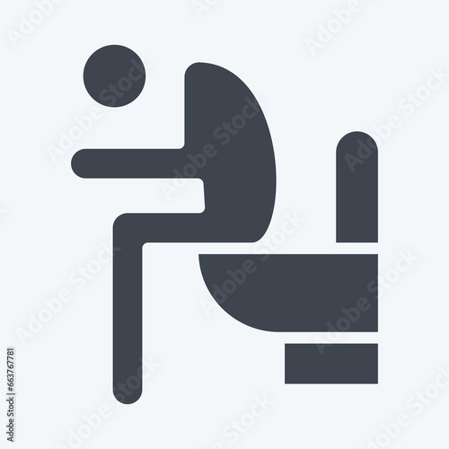 Icon Diarrhea. suitable for flu symbol. glyph style. simple design editable. design template vector. simple illustration