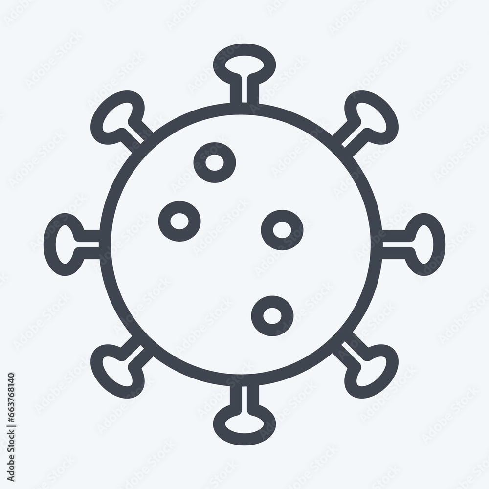 Icon Flu Virus. suitable for flu symbol. line style. simple design editable. design template vector. simple illustration Icon Flu Virus. suitable for flu symbol. line style. simple design editable. design template vector. simple illustration