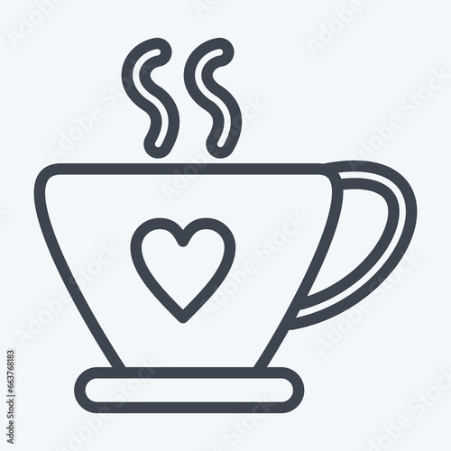 Icon Hot Drinks. suitable for flu symbol. line style. simple design editable. design template vector. simple illustration