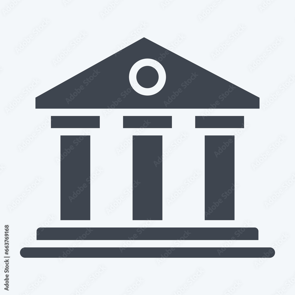 Icon Museum. suitable for education symbol. glyph style. simple design editable. design template vector. simple illustration