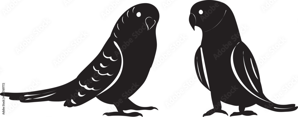 Fototapeta premium silhouette parrot isolated vector