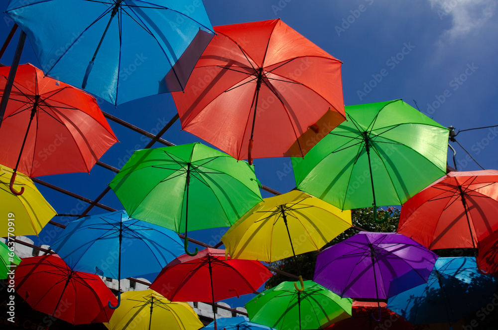 Colorful Umbrellas Decorating The Street
